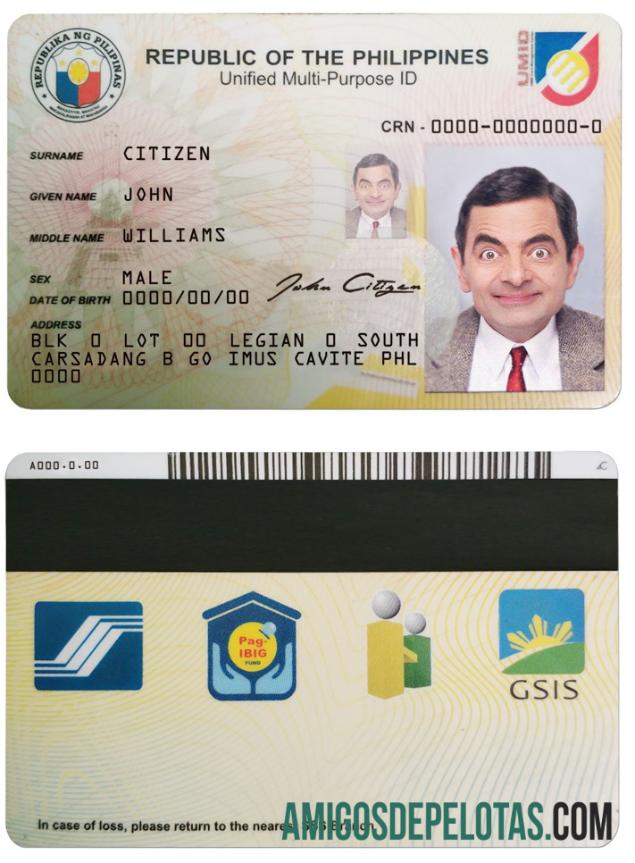 Philippines ID exemplo